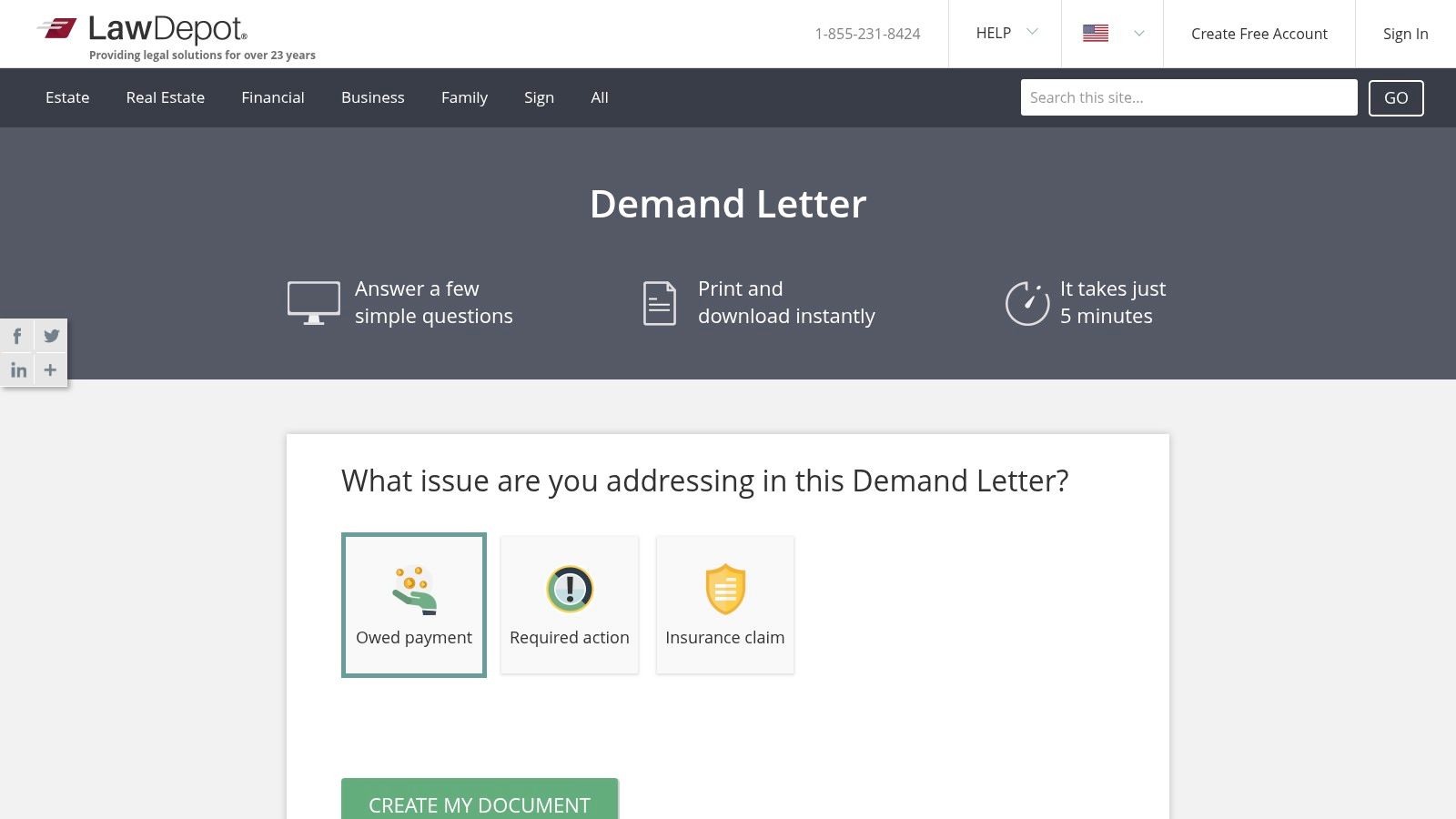 LawDepot, Demand (Payment) Letter